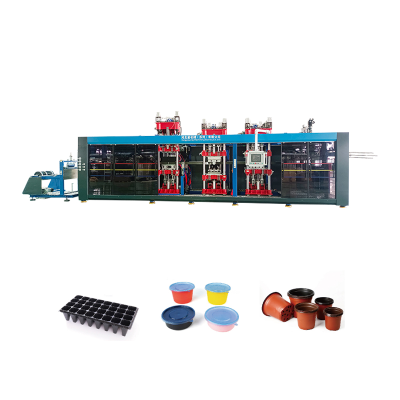 HYX-7161 Plně automatický pozitivní a záporný tlak 4 stanice termoformující stroj